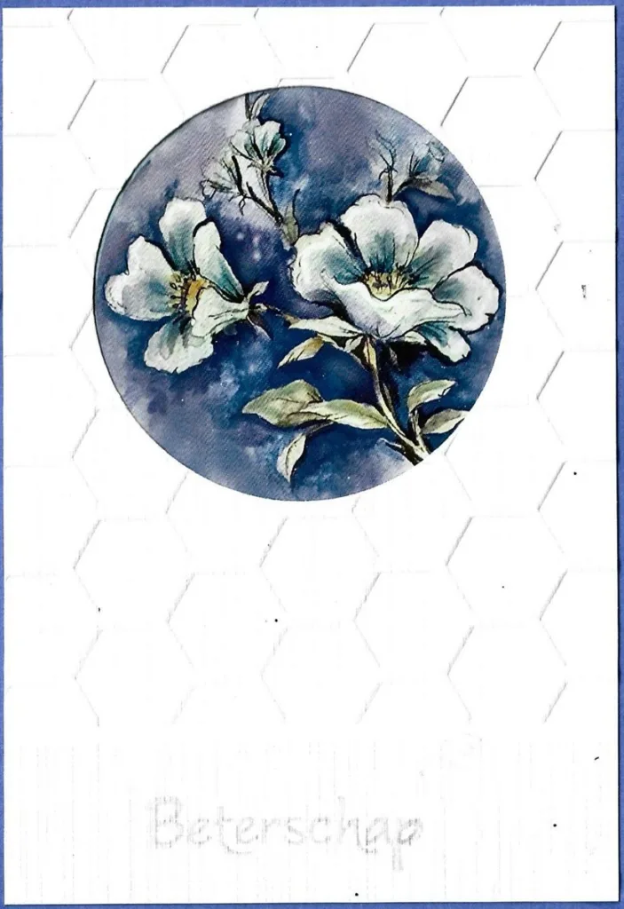 Blauwe bloemen in cirkel