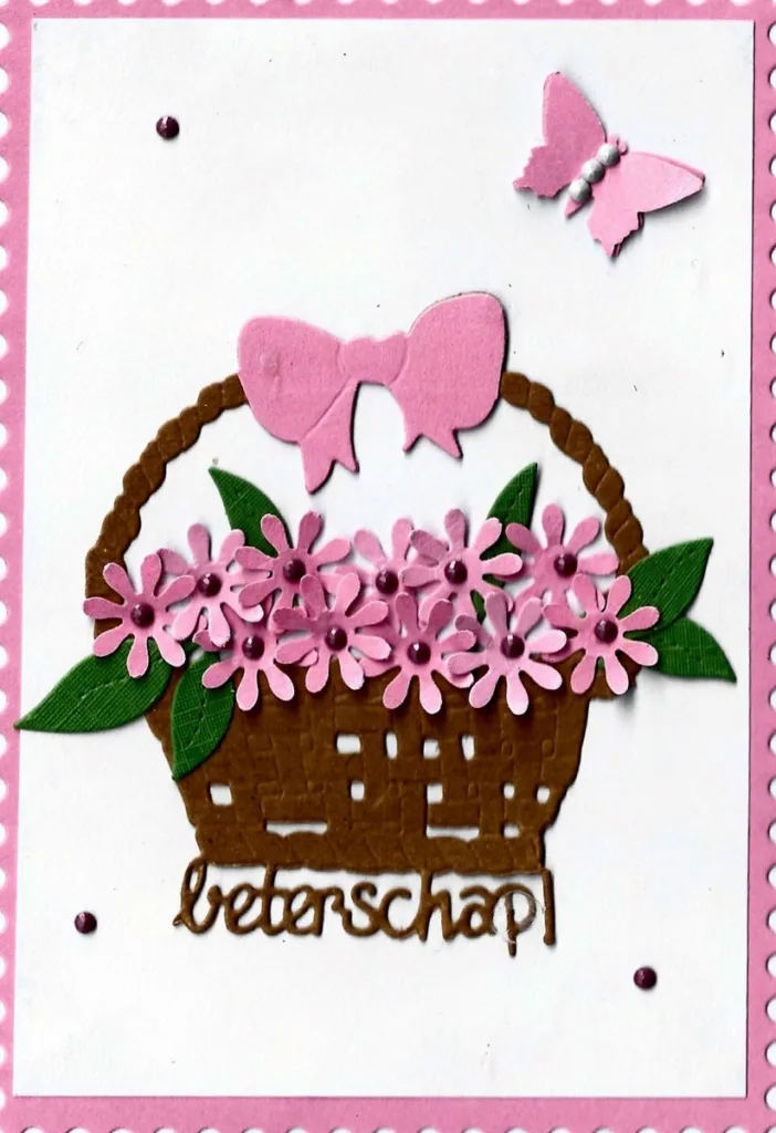Bloemenmand met strik