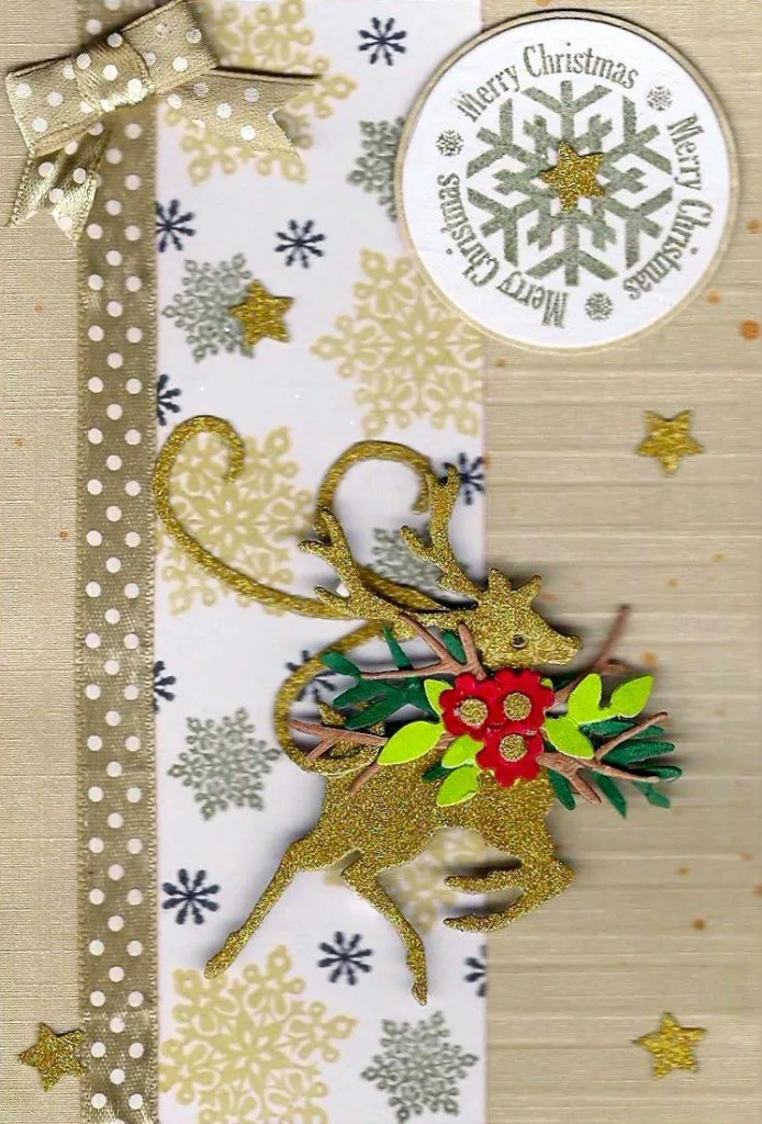 Gouden rendier merry christmas
