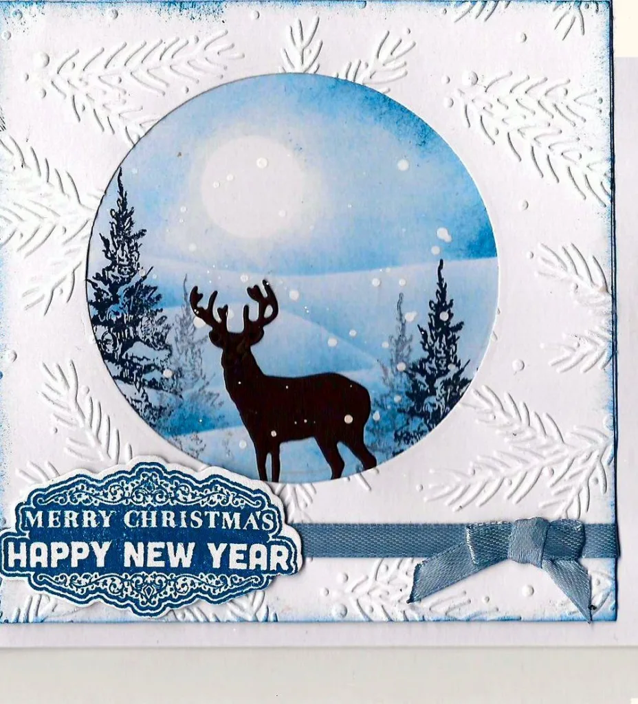 Hert in winterlandschap