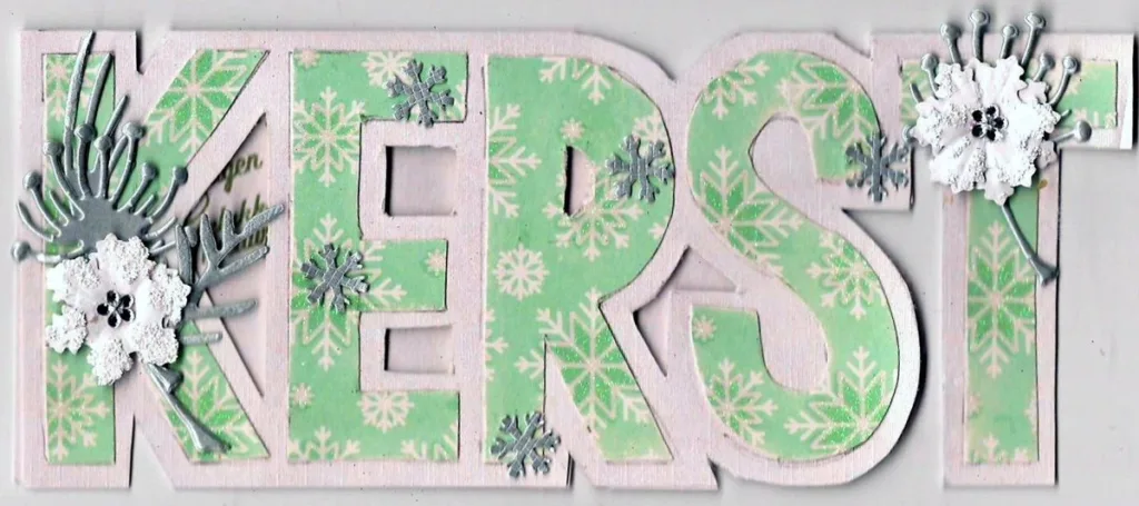 Kerst in mintgroene letters
