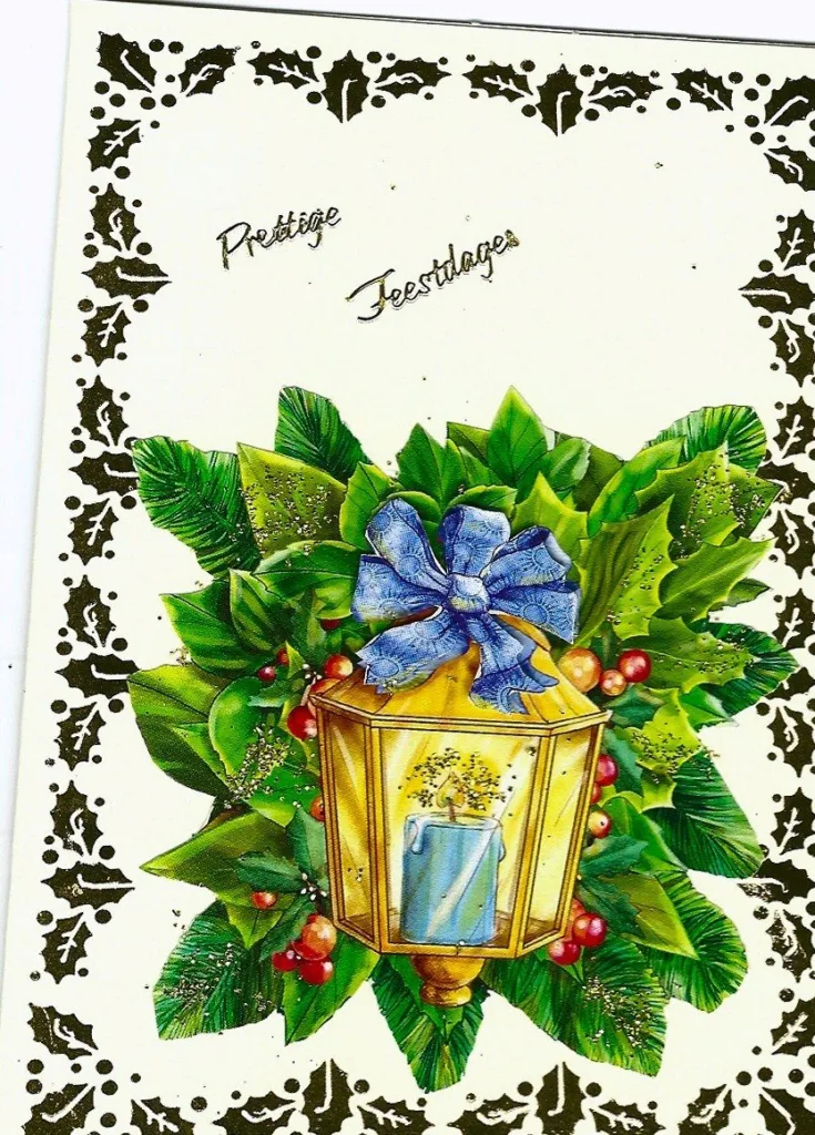 Kerstlantaarn prettige feestdagen
