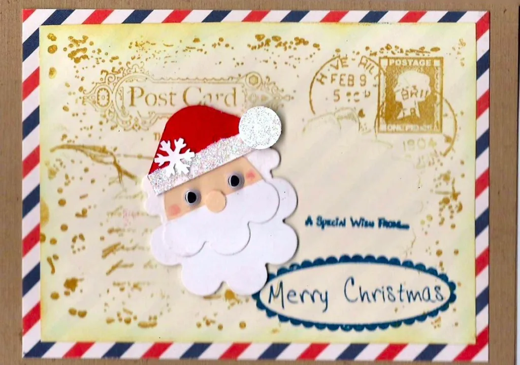 Kerstman op postcard