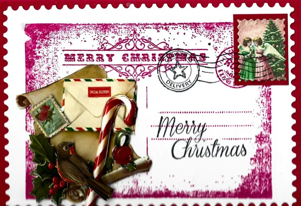 Zuurstok met kerstpost