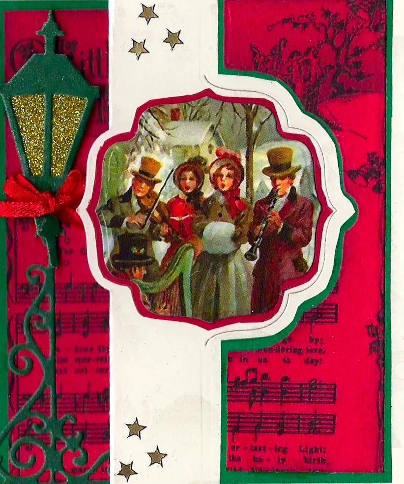 Kerstzangers met lantaarn