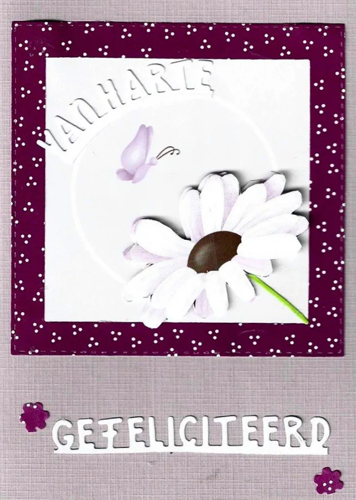 Margriet van harte op oudroze